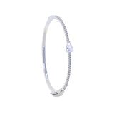 Punk Heart Tear CZ Silver Bracelet Bangle for Women Wedding