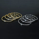 Punk Heart Tear CZ Silver Bracelet Bangle for Women Wedding