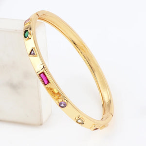 Punk Rainbow cz Bracelet Bangle Wedding Love Jewelry