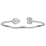 Punk Snake Butterfly Silver Open Bangle Bracelet For Women