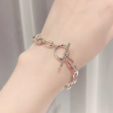 Punk Style Baroque Thick Bracelet 14K Real Gold for Lady