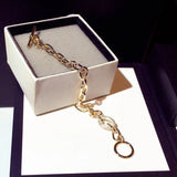 Punk Style Baroque Thick Bracelet 14K Real Gold for Lady