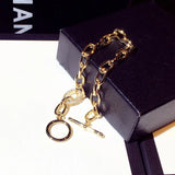 Punk Style Baroque Thick Bracelet 14K Real Gold for Lady
