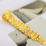 Personalized 24K Men's Bracelet Wide Plated Watch Chain Bangle