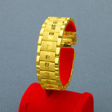 Personalized 24K Men's Bracelet Wide Plated Watch Chain Bangle