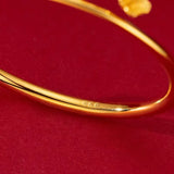 Pure 999 Peach Blossom Bracelets Jewelry for Women Adjustable Bangles Bracelets