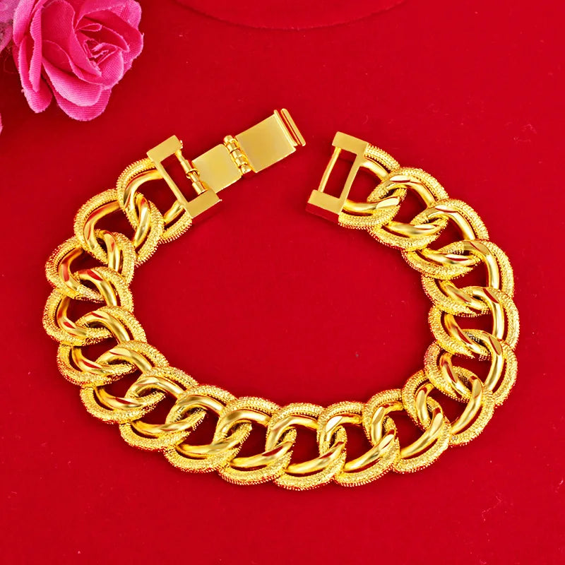 Pure 999 Twist Bracelets Jewelry for Women Men Never Fade Plated Jewelry