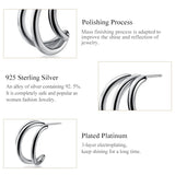3 Thick Silver Earrings S925 Stud Bohemian Jewelry