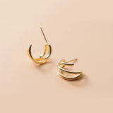 3 Thick Silver Earrings S925 Stud Bohemian Jewelry
