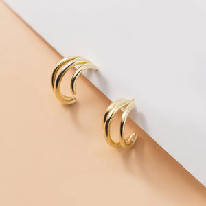 3 Thick Silver Earrings S925 Stud Bohemian Jewelry