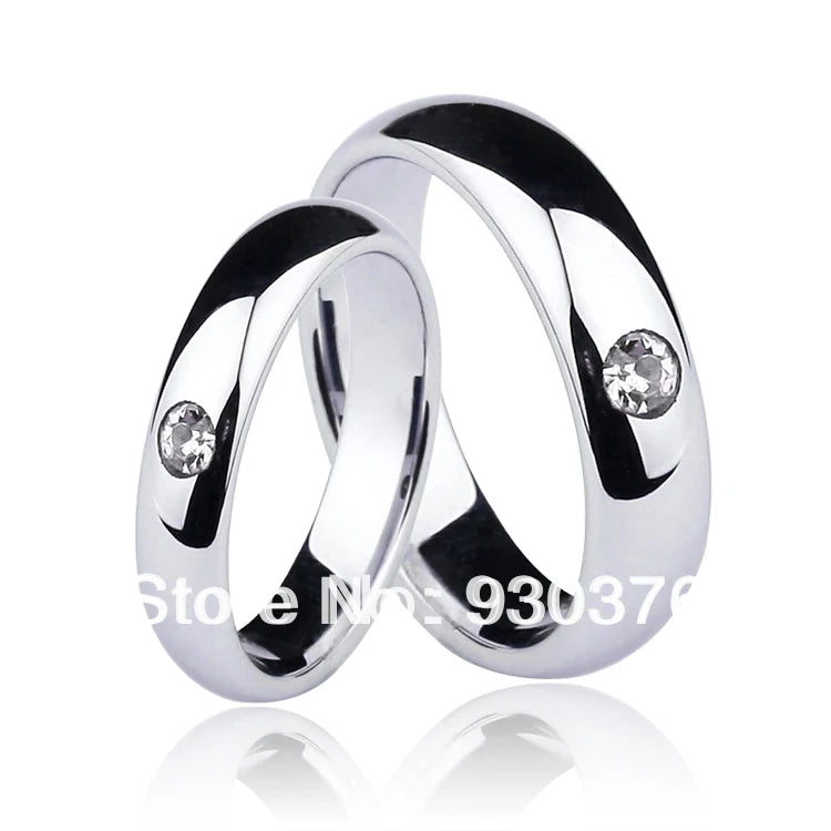His&Hers 0.06ct Simulated Stone Wedding Rings, Couple Rings, Engraving