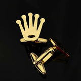 Crown Cufflinks Shirt Buckle Stainless Steel Wedding Grooms Set