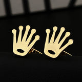 Crown Cufflinks Shirt Buckle Stainless Steel Wedding Grooms Set