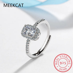 Radiant Cut 4ct Simulated Diamond cz Ring 925 Sterling Silver