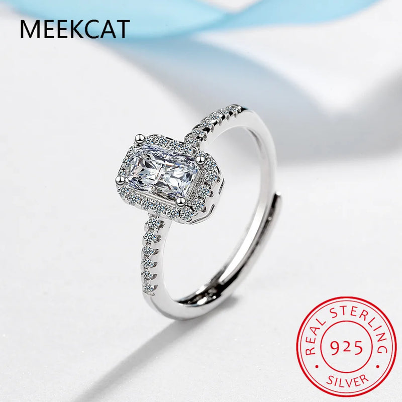 Radiant Cut 4ct Simulated Diamond cz Ring 925 Sterling Silver