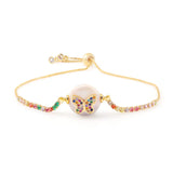Rainbow CZ Tree Of Life Bracelet Evil Eye Charms Chain Bracelets