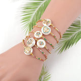 Rainbow CZ Tree Of Life Bracelet Evil Eye Charms Chain Bracelets