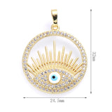 Rainbow CZ Evil Eye Pendant Hamsa Hand Charm for Necklace DIY