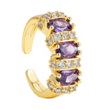 Rainbow Crystal Zircon Circle Rings CZ Open Finger Ring Engagement Wedding Gift