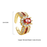 Rainbow Crystal Zircon Circle Rings CZ Open Finger Ring Engagement Wedding Gift