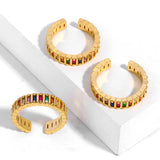 Rainbow Zircon Women's Finger Ring Retro Jewelry