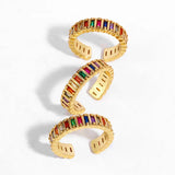 Rainbow Zircon Women's Finger Ring Retro Jewelry
