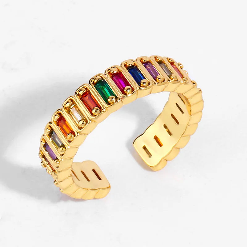 Rainbow Zircon Women's Finger Ring Retro Jewelry