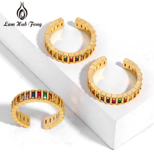 Rainbow Zircon Women's Finger Ring Retro Jewelry