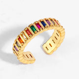 Rainbow Zircon Women's Finger Ring Retro Jewelry
