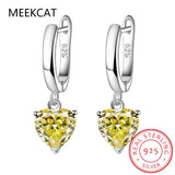 1CT D Oval Cut Moissanite Drop Earrings S925 Silver Platinum Diamond Dangle
