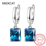 1CT D Oval Cut Moissanite Drop Earrings S925 Silver Platinum Diamond Dangle