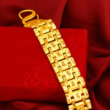 Real 24K Men's Bracelet Bangle Wide 999 Watch Bracelets Wedding