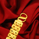 Real 24K Men's Bracelet Bangle Wide 999 Watch Bracelets Wedding