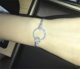 925 Silver Bracelet with Pave Diamond Charm