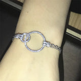 925 Silver Bracelet with Pave Diamond Charm