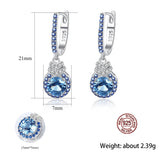 925 Silver Clip Earrings Sapphire Gemstone Fine Jewelry