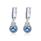 925 Silver Clip Earrings Sapphire Gemstone Fine Jewelry