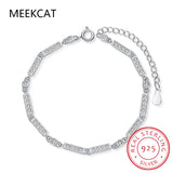 925 Silver CZ Tennis Chain Bracelet Wedding Jewelry