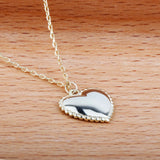 925 Silver Love Necklace Women Clavicle Peach Heart Pendant Jewelry