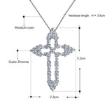925 Sterling Silver Crystal Necklace with Cross Pendant