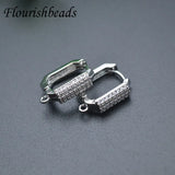 Cubic Zircon Beads Anti Fading Earring Hooks 20pcs