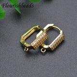 Cubic Zircon Beads Anti Fading Earring Hooks 20pcs