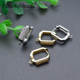 Cubic Zircon Beads Anti Fading Earring Hooks 20pcs