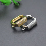 Cubic Zircon Beads Anti Fading Earring Hooks 20pcs