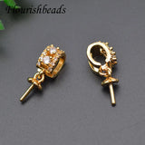 Anti Fade CZ Beads Earring Hooks for DIY Jewelry Making 30pcs