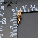 Anti Fade CZ Beads Earring Hooks for DIY Jewelry Making 30pcs