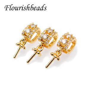 Anti Fade CZ Beads Earring Hooks for DIY Jewelry Making 30pcs