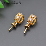Anti Fade CZ Beads Earring Hooks for DIY Jewelry Making 30pcs