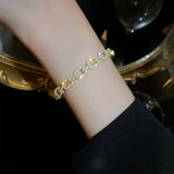 Zircon Chain Open Bracelet Flash High-End Women Jewelry