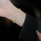 Zircon Chain Open Bracelet Flash High-End Women Jewelry